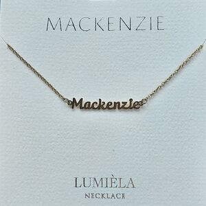 🌸 MACKENZIE Script Name Chain Goldtone Necklace 🌸